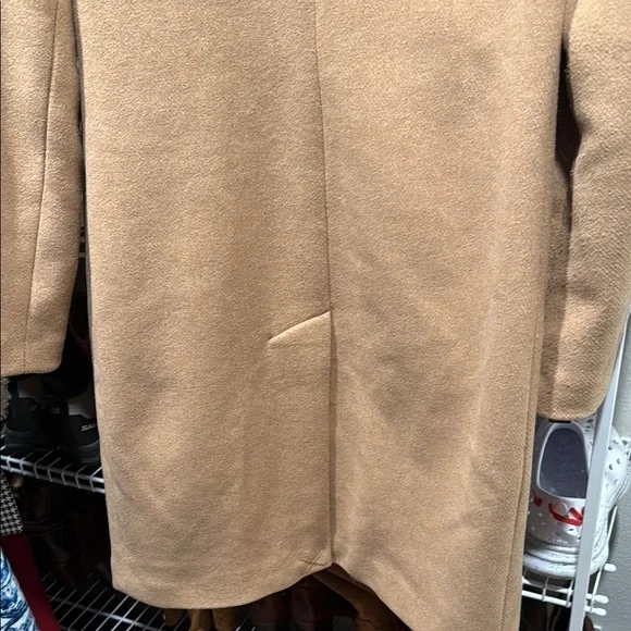 Mango Tan Trench Coat Wool Blend Mid-Length - Picture 4 of 4